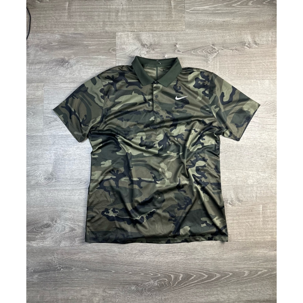 Men's Nike Camo Polo Shirt, Size L, Green